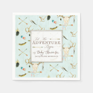 Boho Tribal Deer Crossed Arrows Boy Baby Shower Paper Napkins