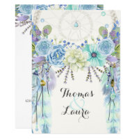 Boho Tribal Dream Catcher Watercolor Turquoise Card