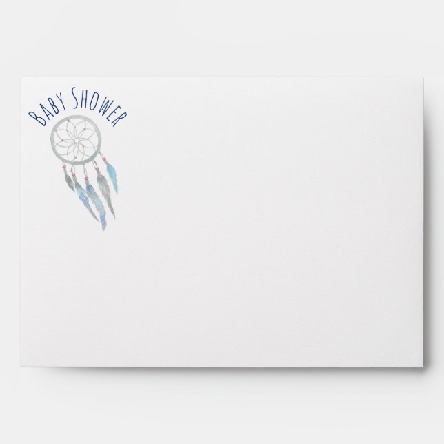 Boho Tribal Dreamcatcher Baby Shower Envelope (Front)