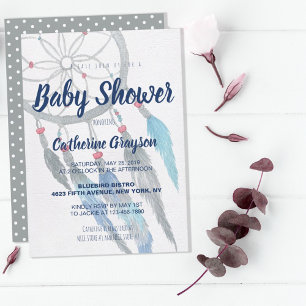 Boho Tribal Dreamcatcher Baby Shower Invitation