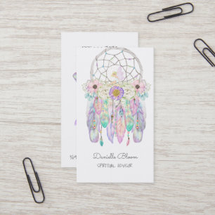 Boho Tribal Fairy Dream Catcher Arrows Feathers Business Card
