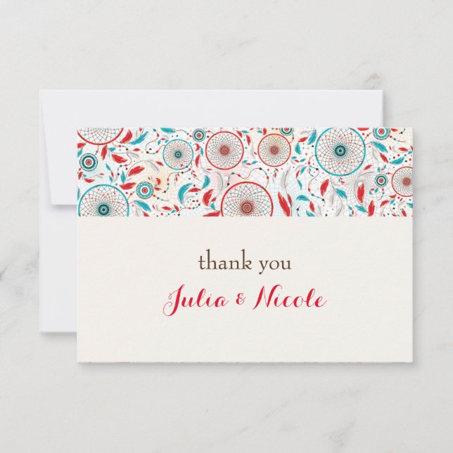 Boho Tribal feather Dreamcatcher Wedding (Front)