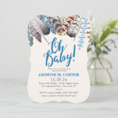 Boho Tribal Feathers Watercolor | Baby Shower Boy Invitation (Standing Front)