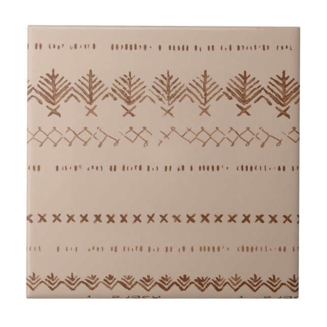 Boho tribal geometric border pattern tile (Front)