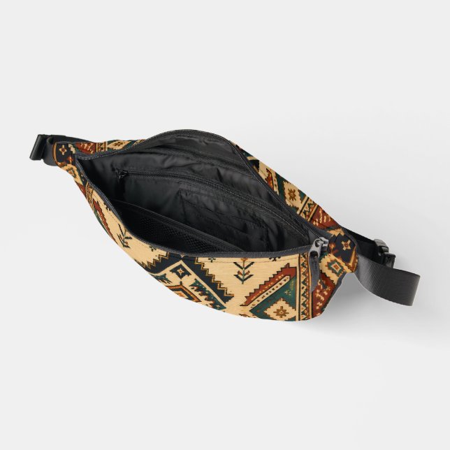 Boho Tribal Geometric Pattern Fanny Pack | Southwe (Open)