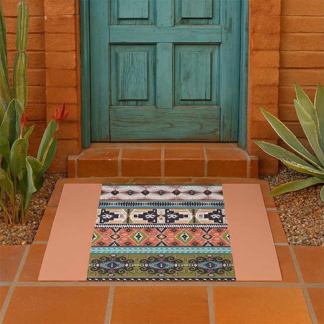 Boho Tribal Geometric Pattern Southwestern Aztec  Doormat (Creator Uploaded)