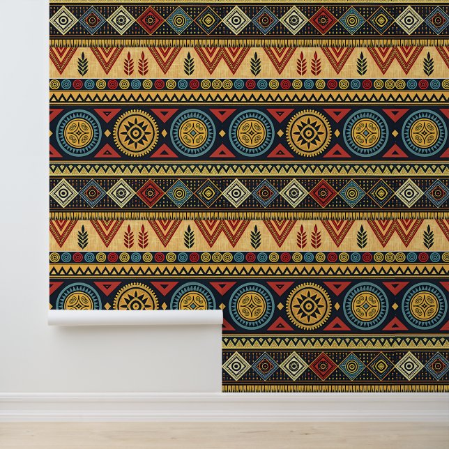 Boho Tribal Geometric Pattern Wallpaper Wallpaper (Application)