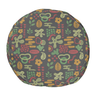 Boho Tribal Harmony: Vibrant Abstract Geometrical Pouf