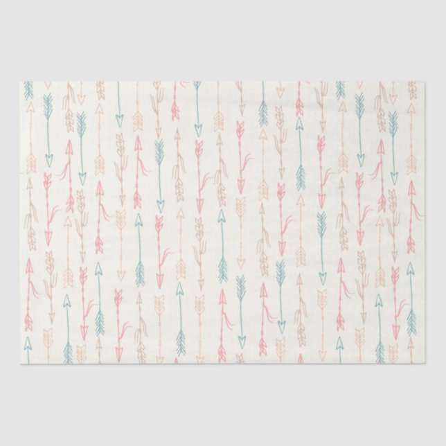 Boho Tribal Pastel Arrow Gender Neutral   Tissue Paper (Front)