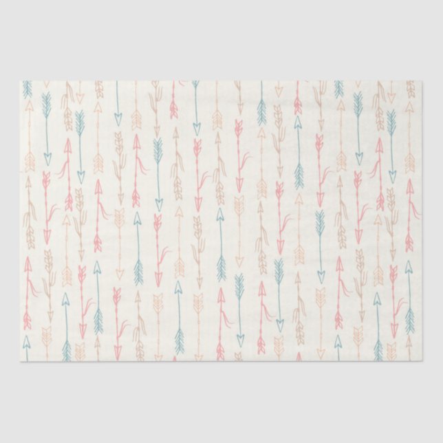 Boho Tribal Pastel Arrow Gender Neutral Tissue Paper (Front)