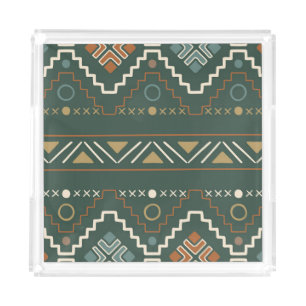 Boho Tribal Pattern Acrylic Tray