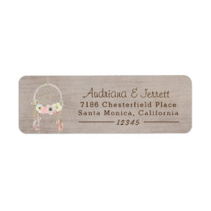 Boho Tribal Rustic Return Address Label