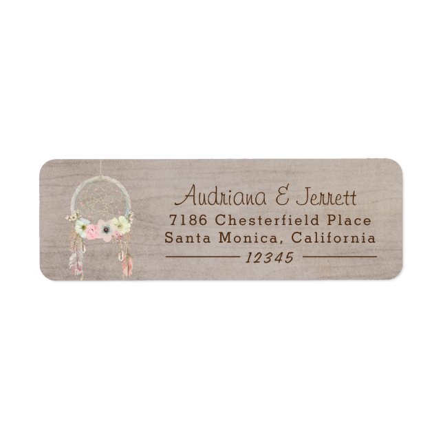 Boho Tribal Rustic Return Address Label (Front)