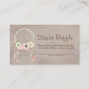 Boho Tribal Rustic Showe Diaper Raffle Ticket Enclosure Card