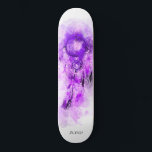 *~* Boho Tribal Shamanic Sacred . Dream Catcher Skateboard<br><div class="desc">* Western BOHO American Watercolor Abstract Dream Catcher Journey with lovely Feathers as a Shamanic symbol for a Native American Spiritual Healer or BOHEMIAM design. * . *** The colors are mostly bright LAVENDER PURPLE MAGENTA colors on WHITE. This spirit based esoteric popular boho creative abstract modern dreamcatcher and feathers...</div>