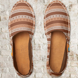Boho Tribal Stripes - Brown earthtones Espadrilles