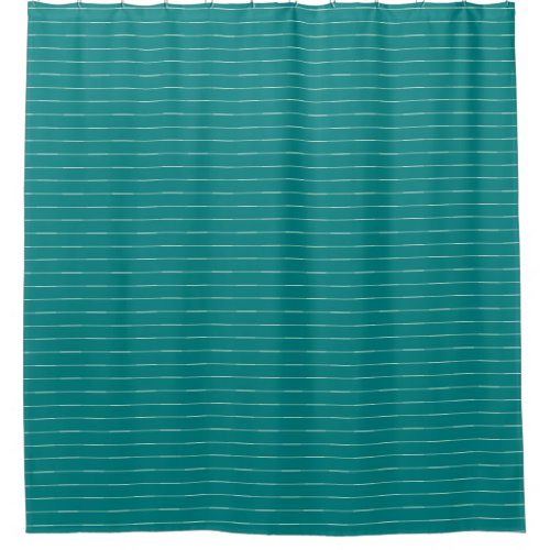 Boho Tribal Teal and White stripe Shower Curtain