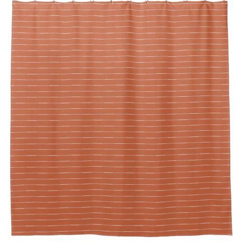 Boho Tribal Terracotta and White stripe Shower Curtain