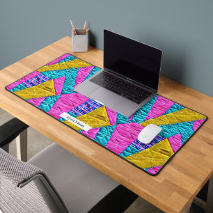  Boho Trompe L'oeil Patchwork Quilt Inspired Desk Mat