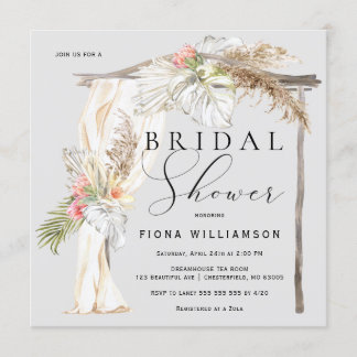 Boho Tropical Arch Bridal Shower Invitation