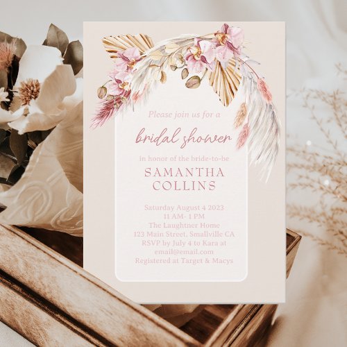 Boho Tropical Beach Floral Bridal Shower Invitation