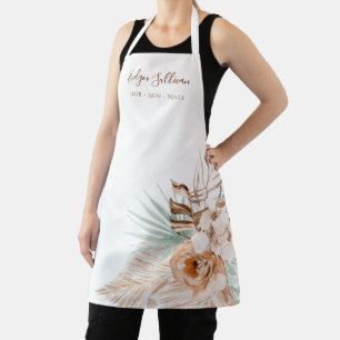 boho tropical beige and mint apron