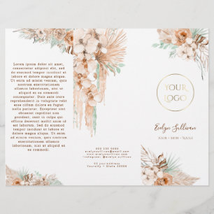 boho tropical beige and mint brochure