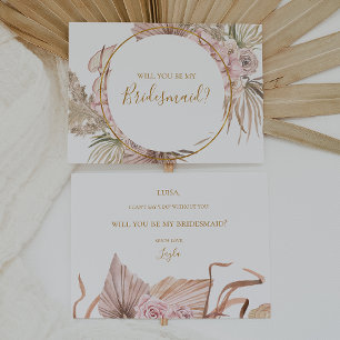 Boho Tropical Botanical Bridesmaid Proposal Card