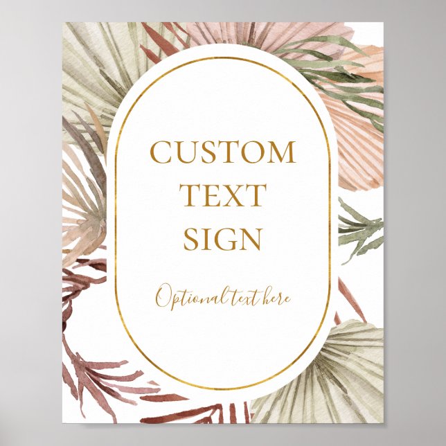 Boho Tropical Botanical Cards & Gifts Custom Sign (Front)