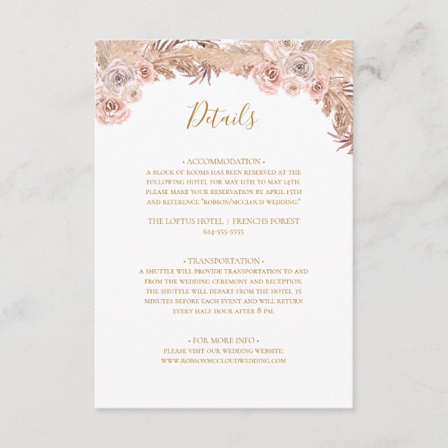 Boho Tropical Botanical | Details Enclosure Card (Front)