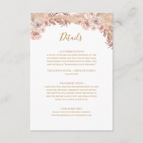 Boho Tropical Botanical  Details Enclosure Card