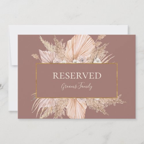 Boho Tropical Botanical  Dusty Rose Reserved Sign