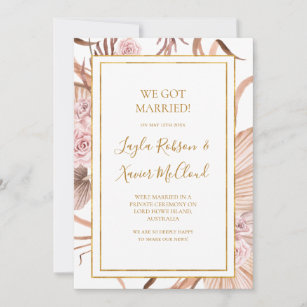 Just Married Wedding Elopement Announcement Cards, 5″ x 7″, Tropical  Foliage, Summer Wedding – LoveAtEverySight