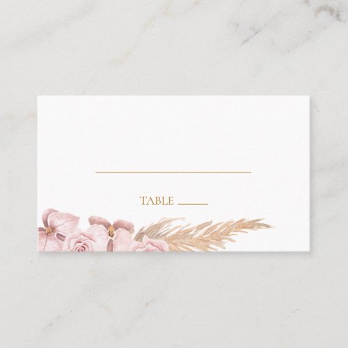 Boho Tropical Botanical | Flat Wedding Place Card