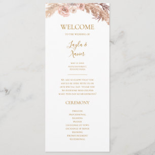 Boho Tropical Botanical   Flat Wedding Program 