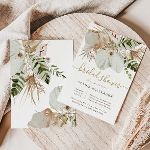 Boho Tropical Botanical Floral   Bridal Shower Invitation