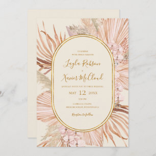 Boho Tropical Botanical Ivory Casual Wedding Invitation