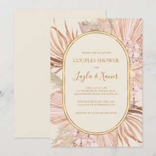 Boho Tropical Botanical   Ivory Couples Shower Invitation