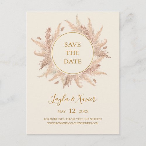 Boho Tropical Botanical  Ivory Save The Date Invitation Postcard