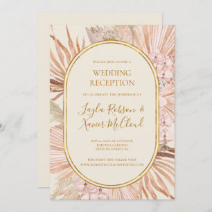 Boho Tropical Botanical   Ivory Wedding Reception Invitation