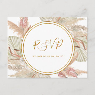 Boho Tropical Botanical Menu Choice RSVP Card