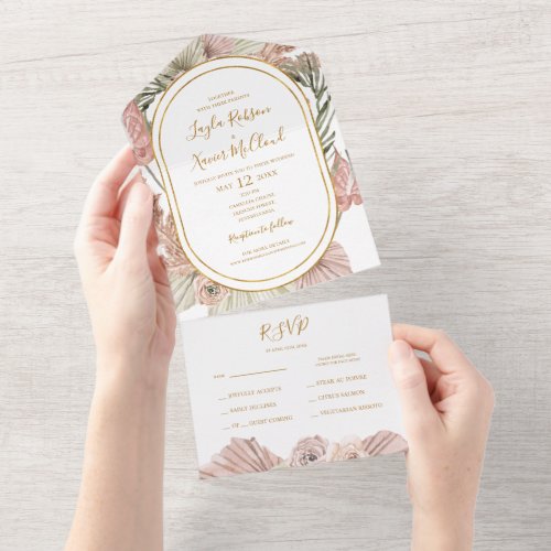 Boho Tropical Botanical  Seal And Send All In One Invitation