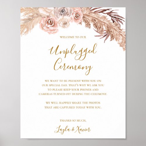 Boho Tropical Botanical  Unplugged Ceremony  Poster