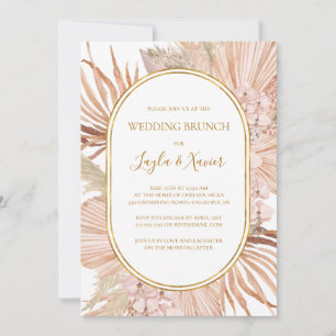 Boho Tropical Botanical Wedding Brunch Invitation