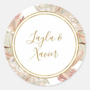 Boho Tropical Botanical   Wedding Envelope Seals