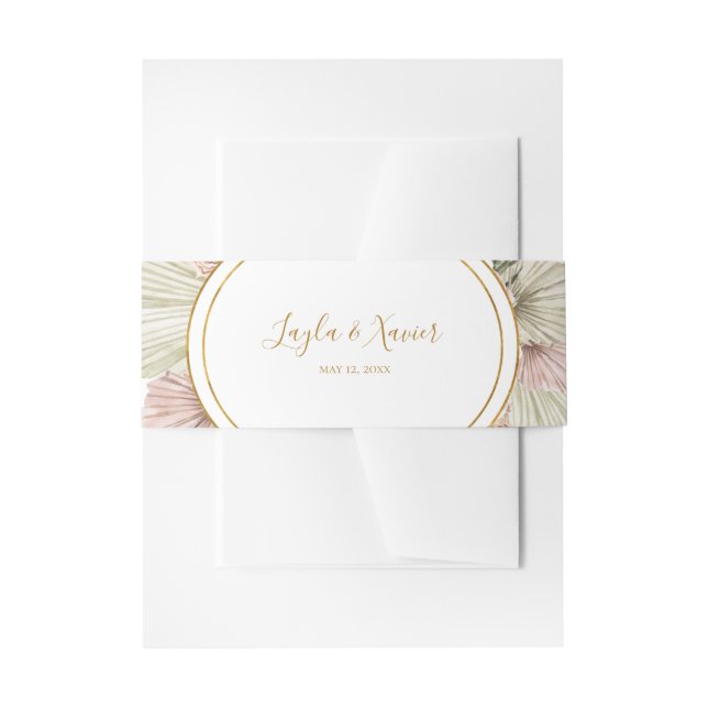 Boho Tropical Botanical | Wedding Invitation Belly Band (Front Example)