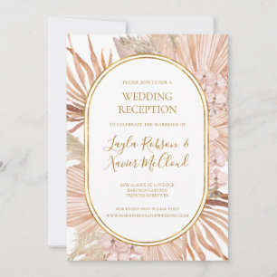 Boho Tropical Botanical Wedding Reception Invitation