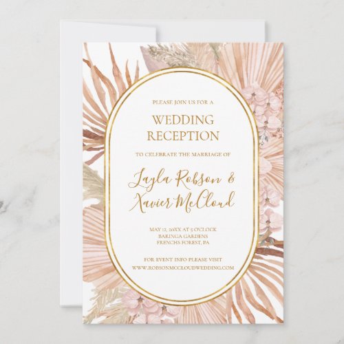 Boho Tropical Botanical  Wedding Reception Invitation