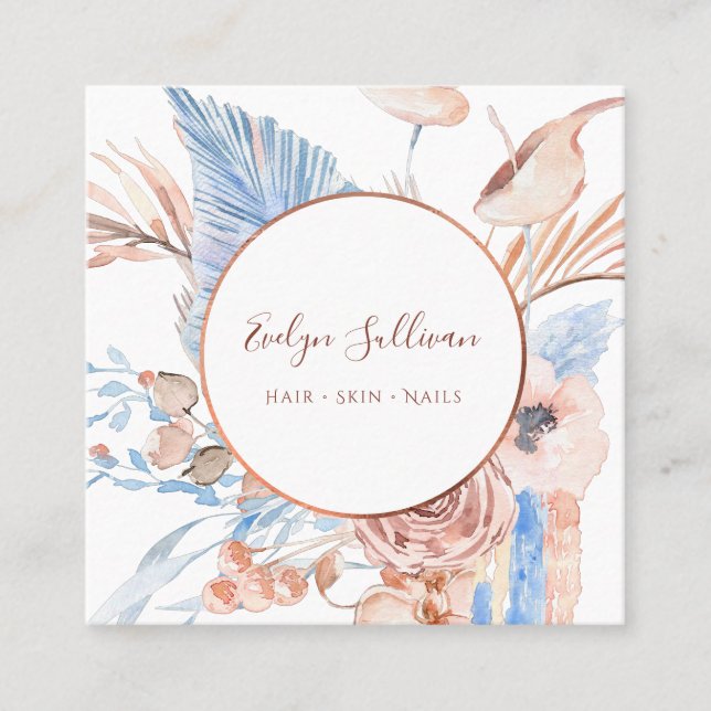 Boho tropical bouquet business card (Front)
