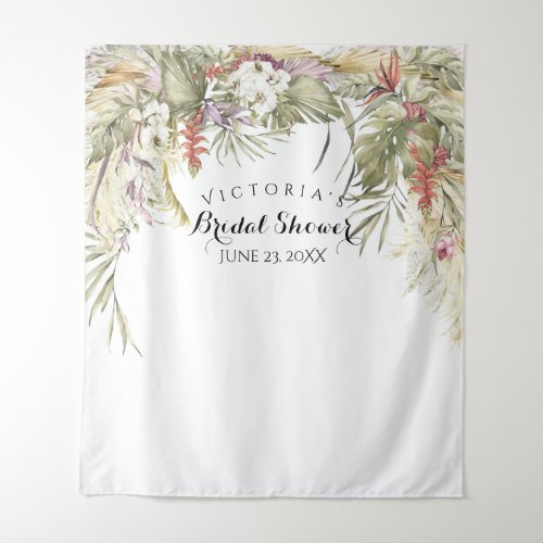 Boho Tropical Bridal Shower Photo Booth Tapestry